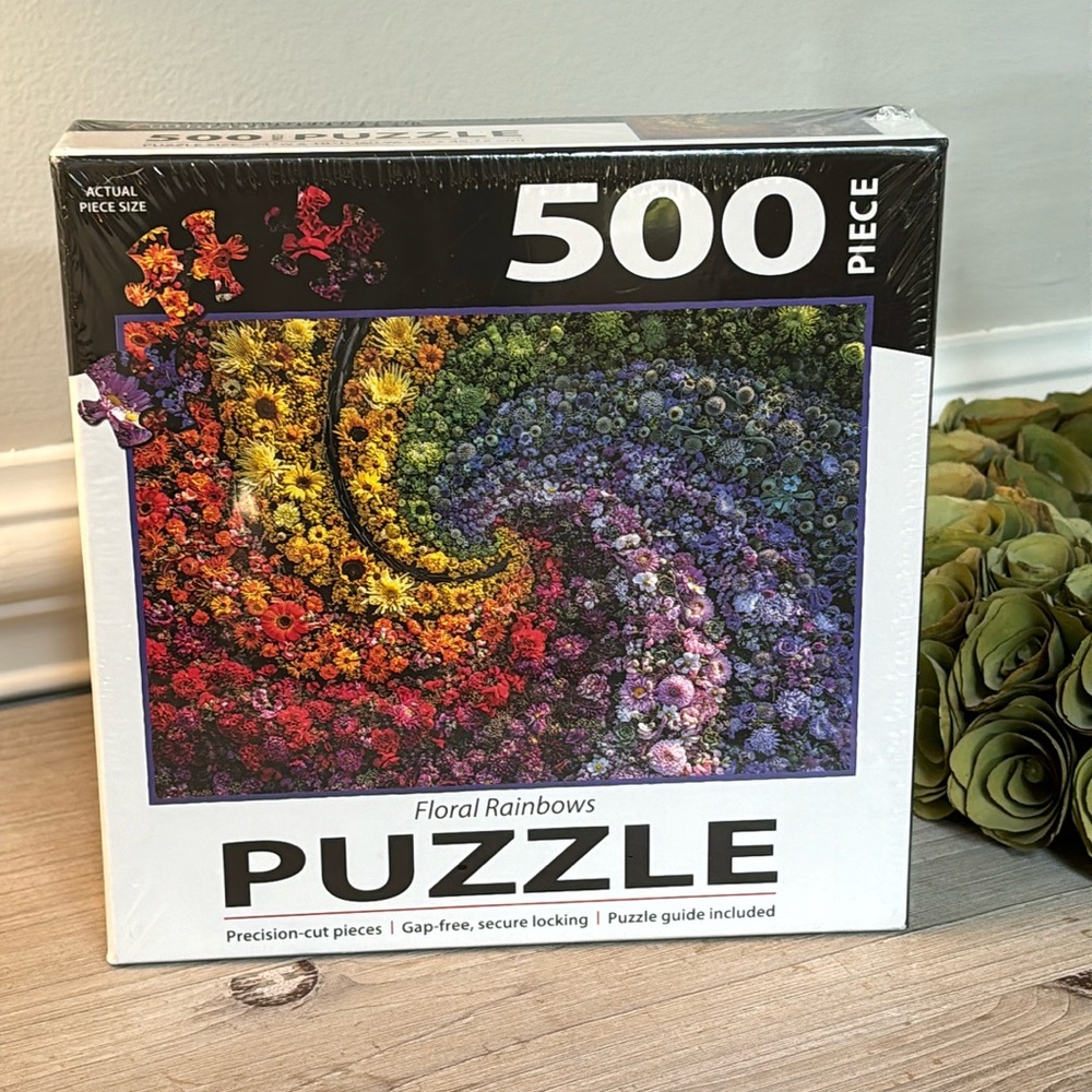 NEW 500 Pc. Floral Rainbows Puzzle